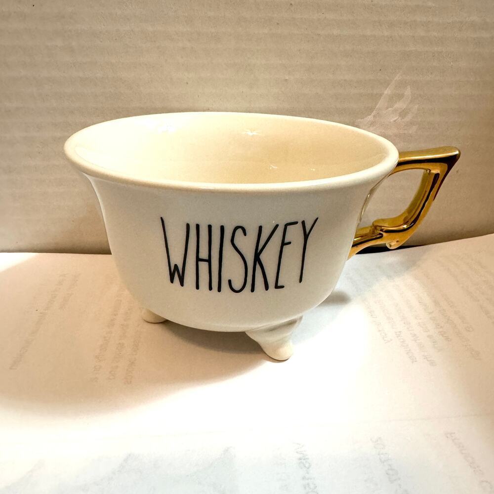 Liquour Whiskey Cup Gold Handle by Creative Co-op